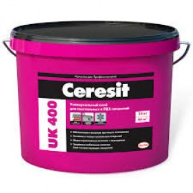 Ceresit UK 400 Универсальный водно-дисперсионный клей для ПВХ и текстильных покрытий, 7 кг